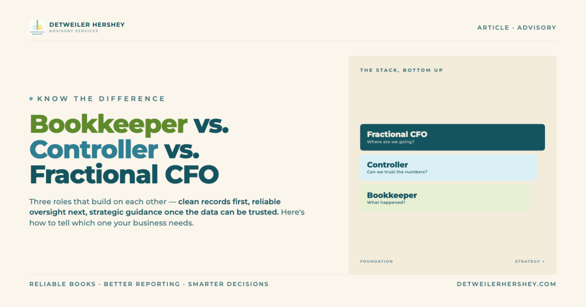Fractional CFO vs. Controller vs. Bookkeeper: What Is the Difference?