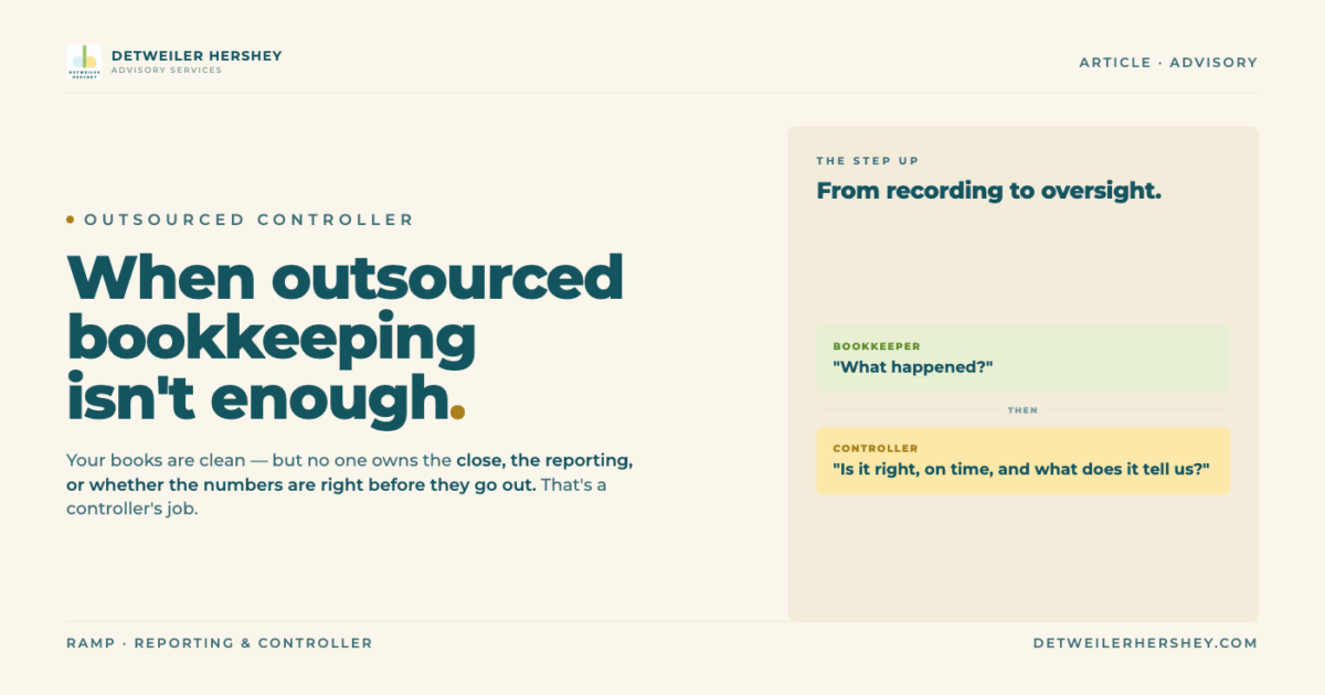 Outsourced Controller Services: When Outsourced Bookkeeping Isn’t Enough