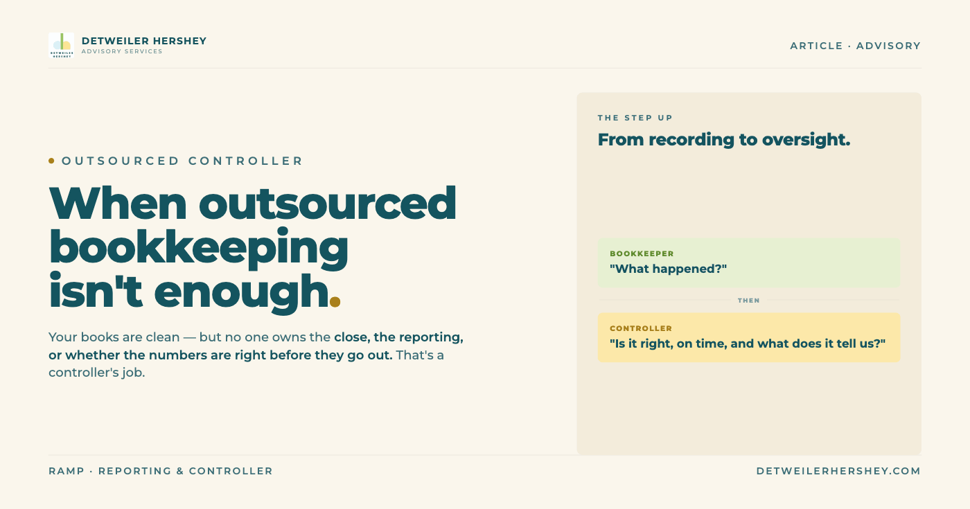 Outsourced Controller Services: When Outsourced Bookkeeping Isn’t Enough